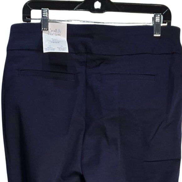 NWT | Croft & Barrow Navy Blue Straight Mid Rise Effortless Stretch Pant | 12 - Picture 3 of 7